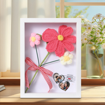 Personalized 3D Tulip Crochet Flower Photo Frame