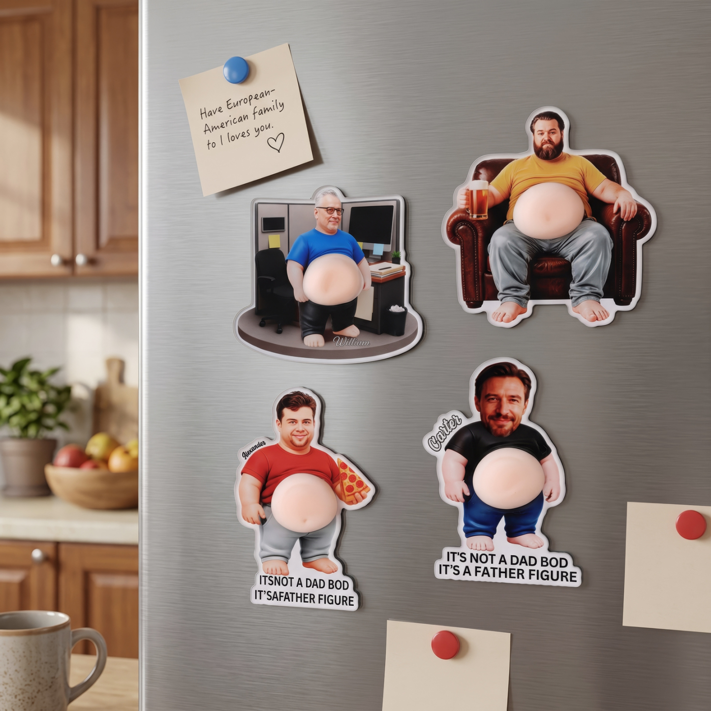 Personalized Funny Dad Bod Fridge Magnet