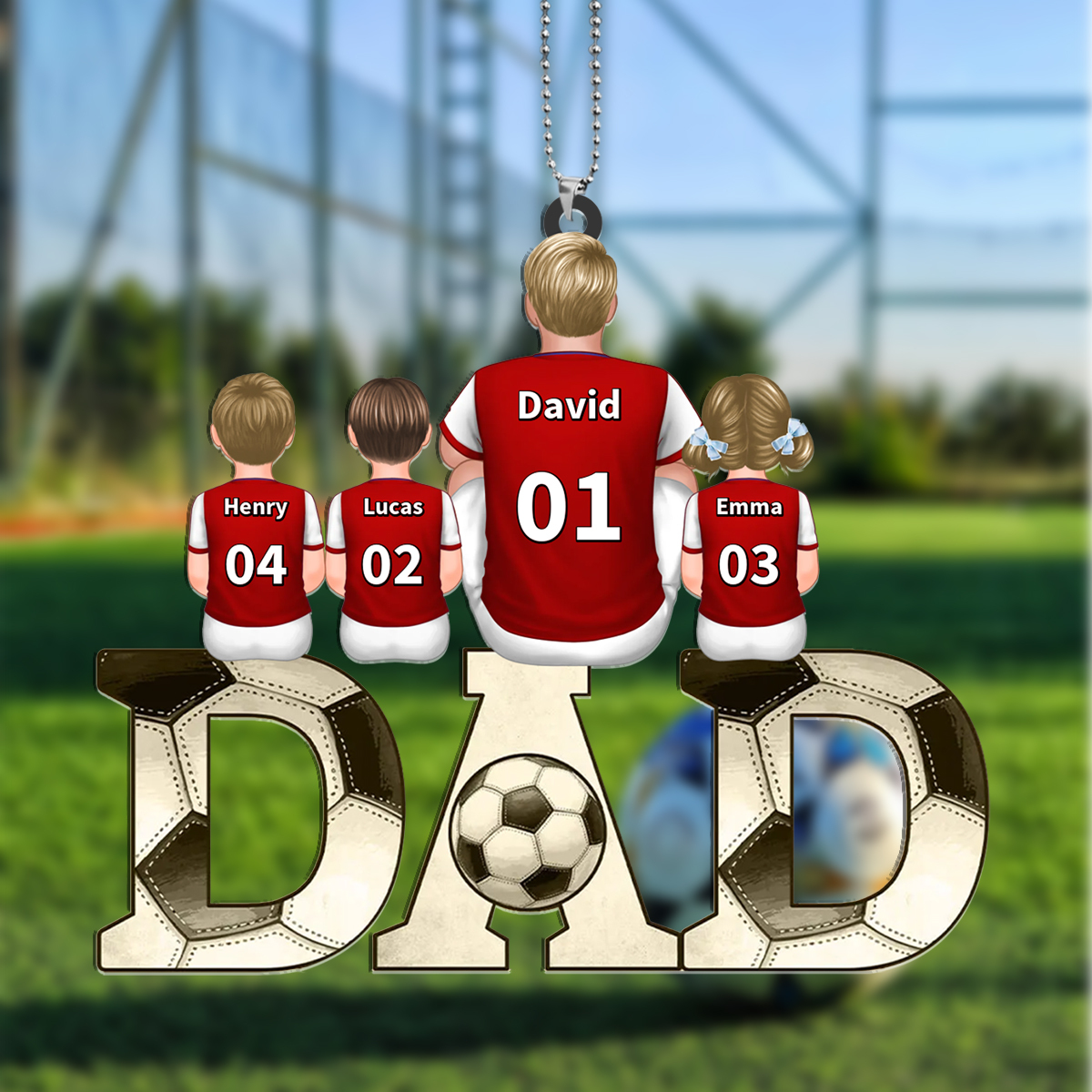 Football Dad Ornament, Customizable Father’s Day Gift for Dad | Lorajewel