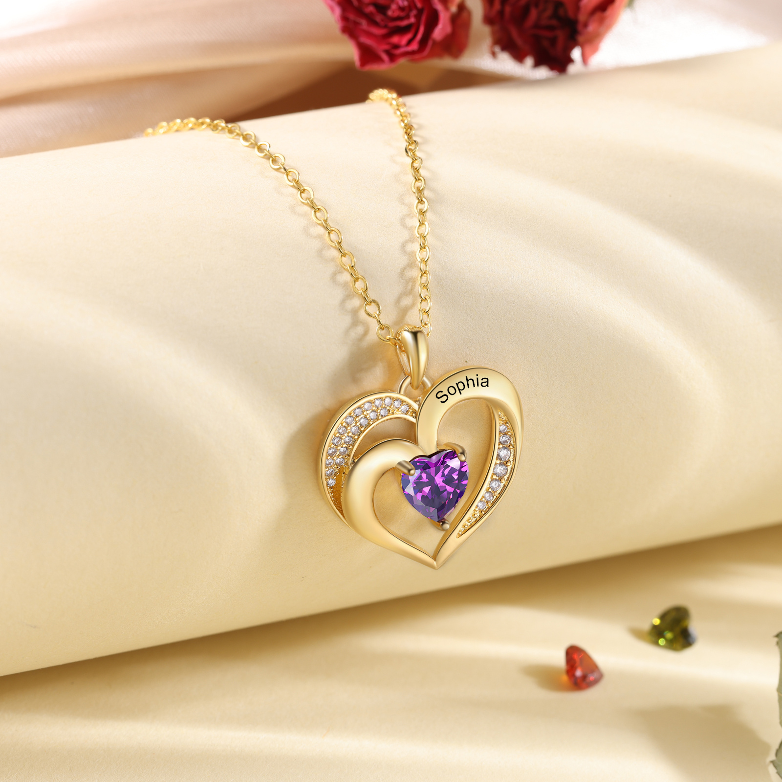 Personalized S925 Heart Necklace with 1-5 Names
