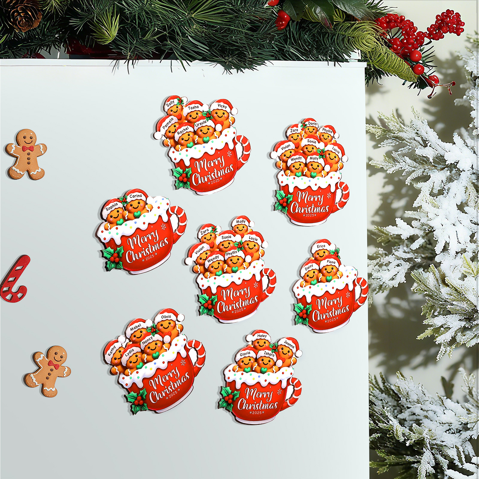 Personalized Gingerbread Mug Christmas Magnet