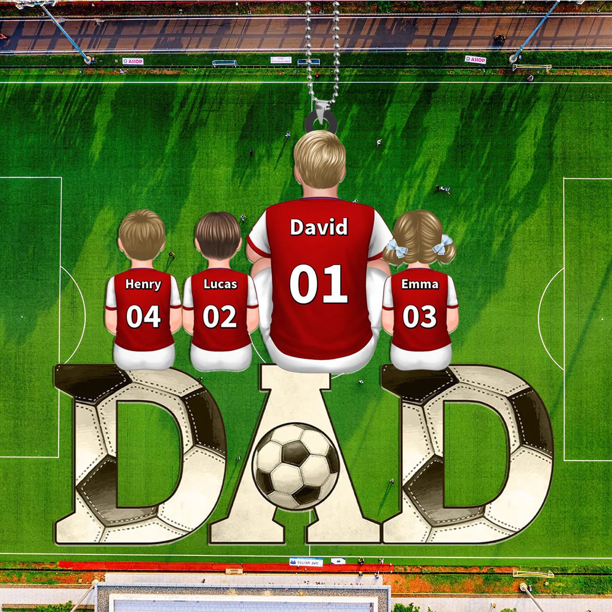 Personalized Soccer Jersey Dad Family Ornament