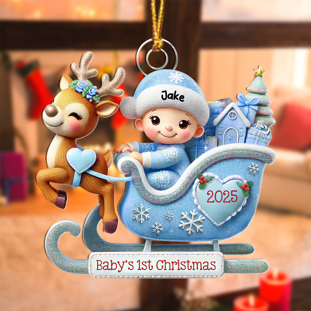 Personalized Baby's 1st Christmas Sleigh Ornament