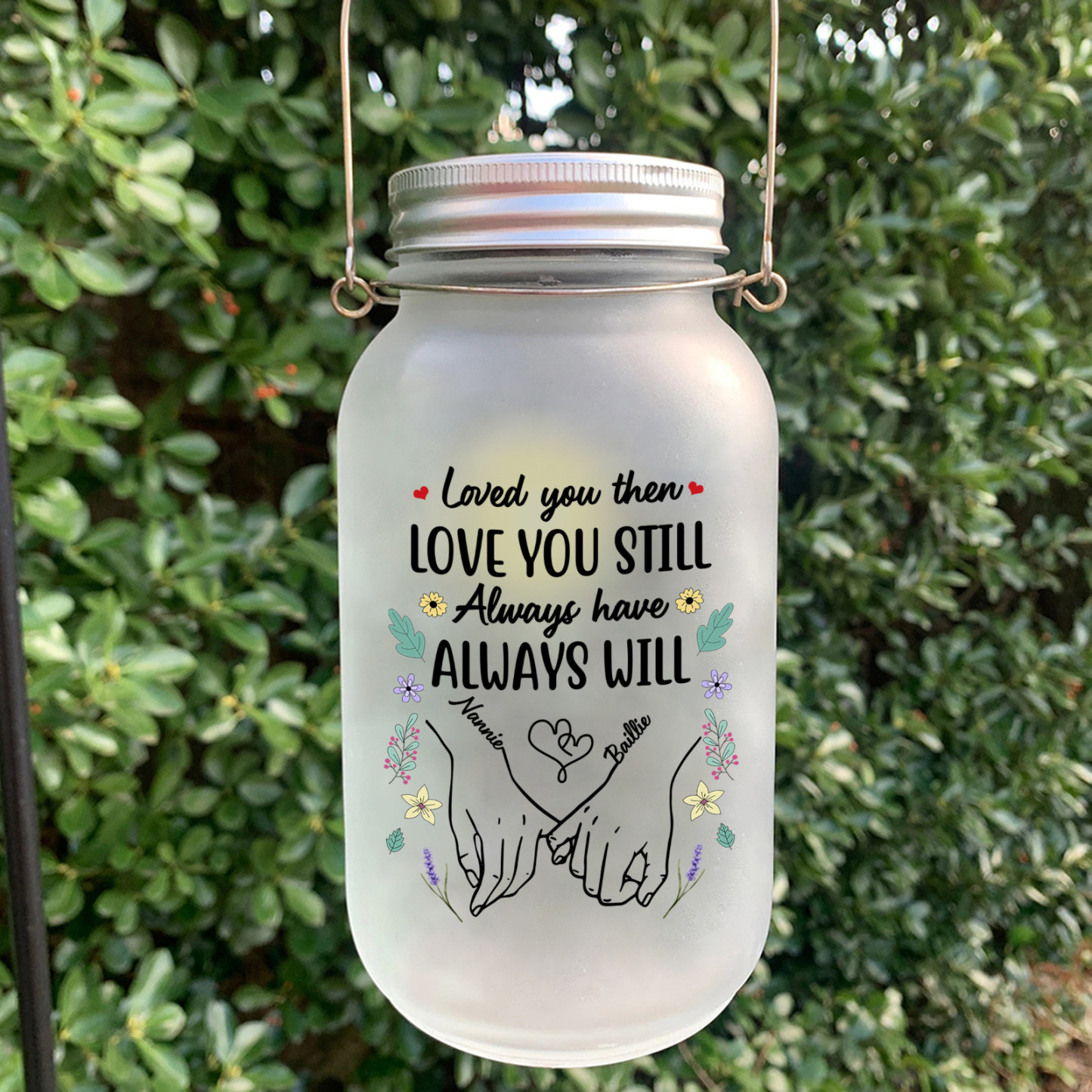 Personalized Calendar Solar Mason Jar Light For Couple
