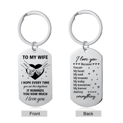 Personalized Couple Keychain, Pinky Promise Heart