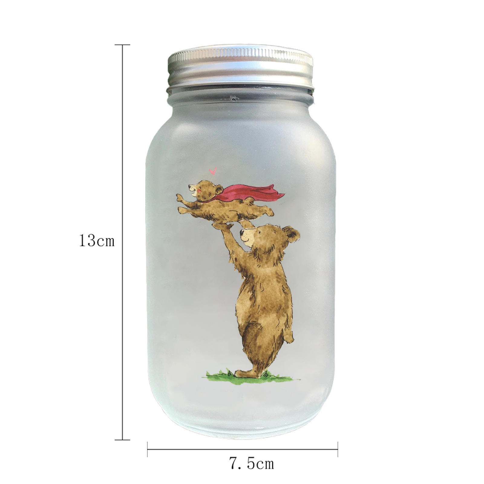 Personlized Bear Solar Mason Jar For Son