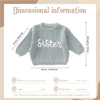 Personalized Kids Sweater Custom Knit Sweater with 1 Name