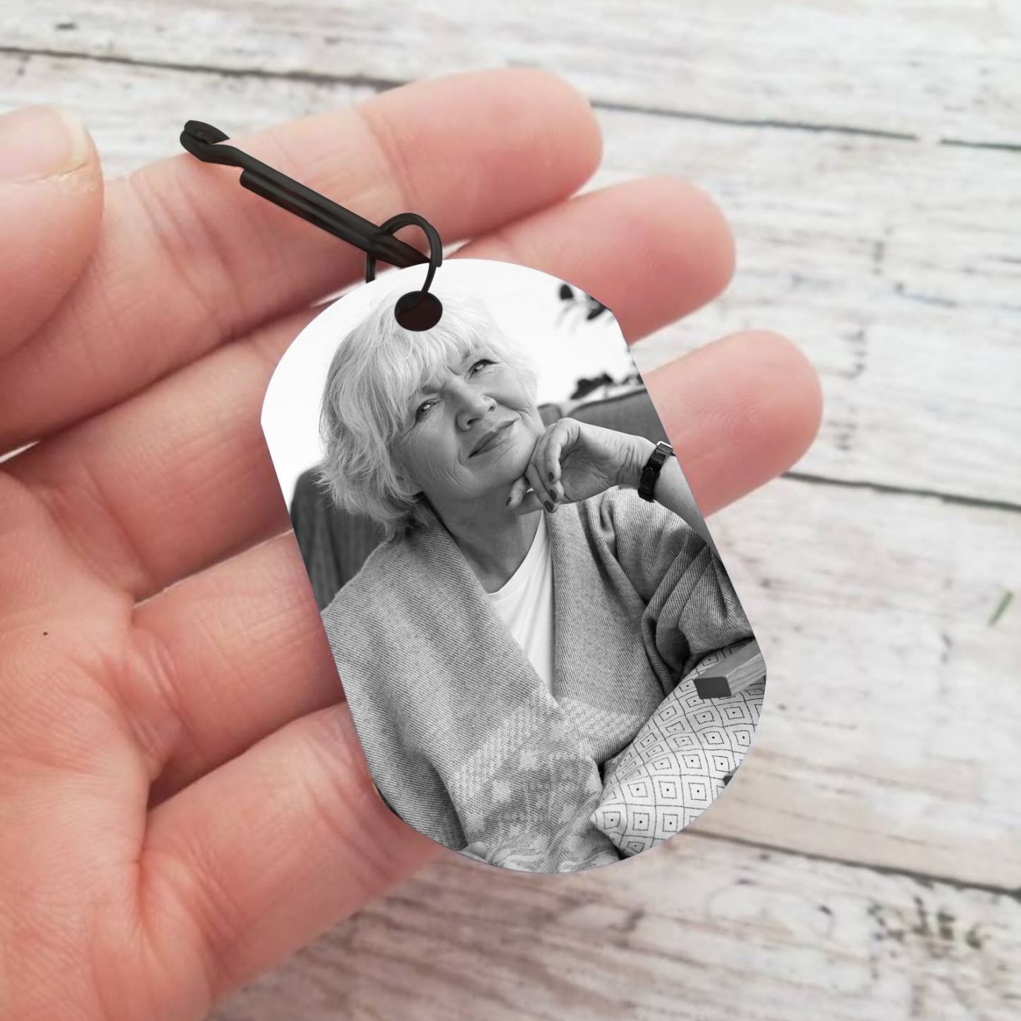 Personalized Steel Photo Calendar Memorial Keychain
