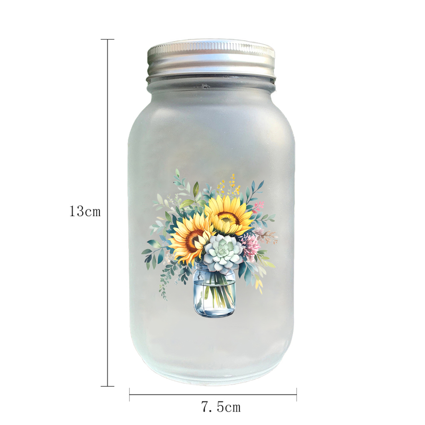 Personalized Sunflower Solar Mason Jar Light For Daughter