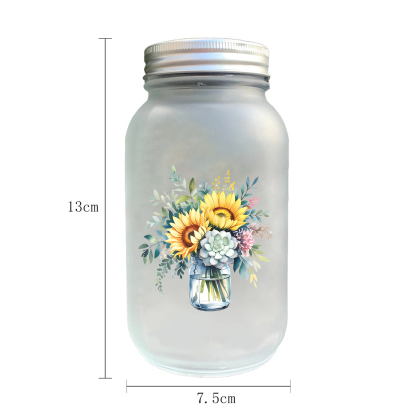 Personalized Sunflower Solar Mason Jar Light For Daughter