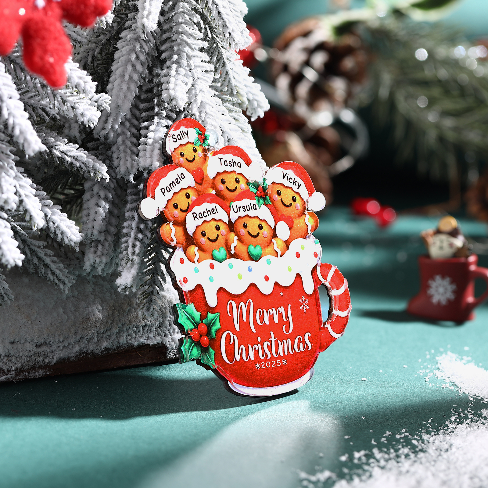 Personalized Gingerbread Mug Christmas Magnet