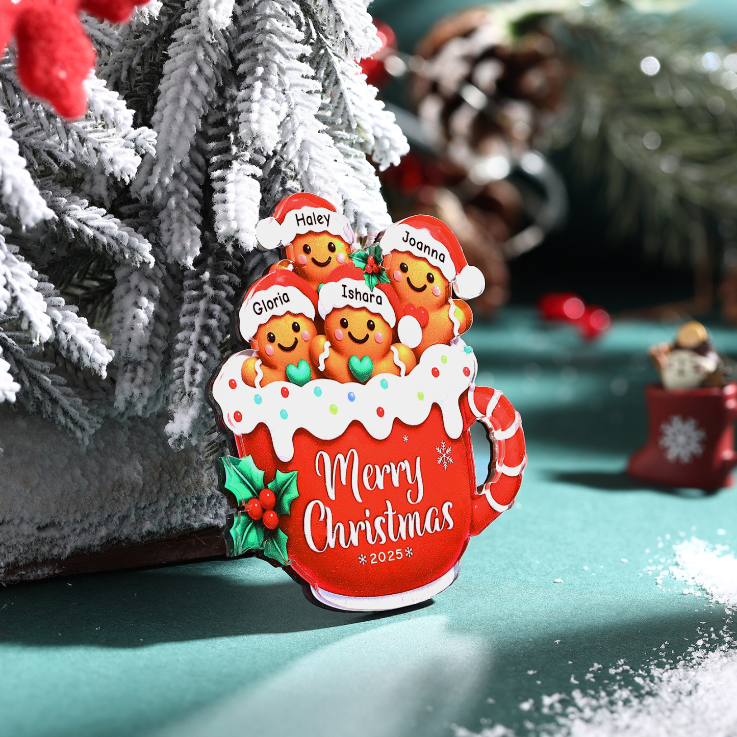 Personalized Gingerbread Mug Christmas Magnet