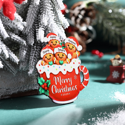 Personalized Gingerbread Mug Christmas Magnet