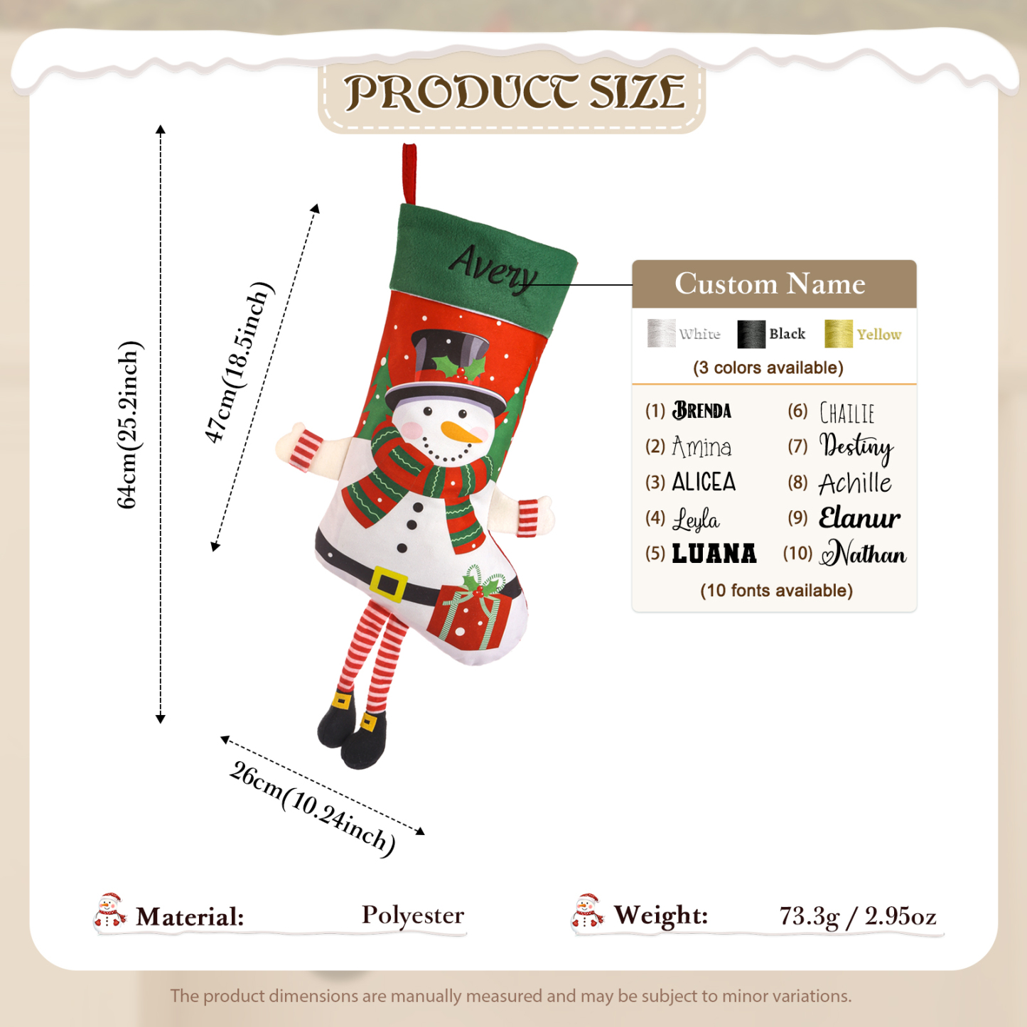 Personalized 3D Dangle-Leg Christmas Stocking