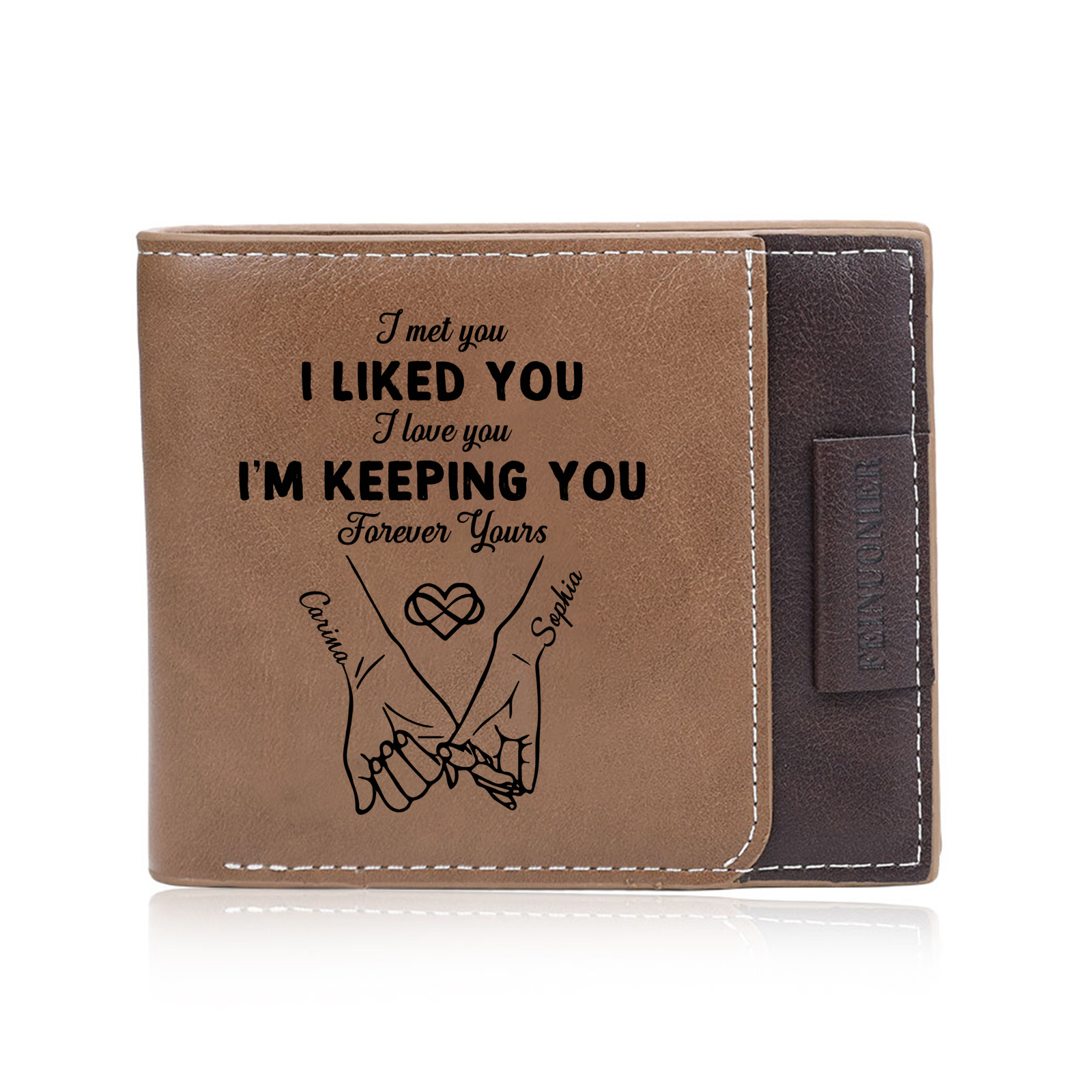 Personalised Couple Photo Leather Wallet For Men