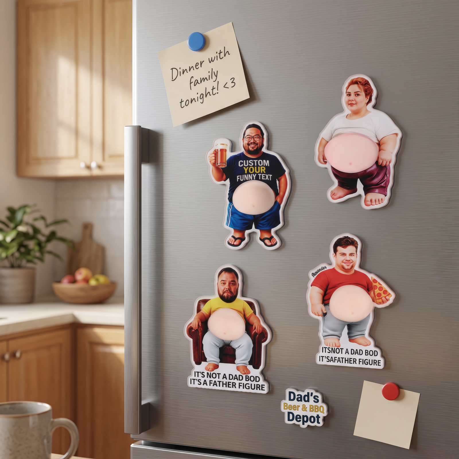 Personalized Funny Dad Bod Fridge Magnet