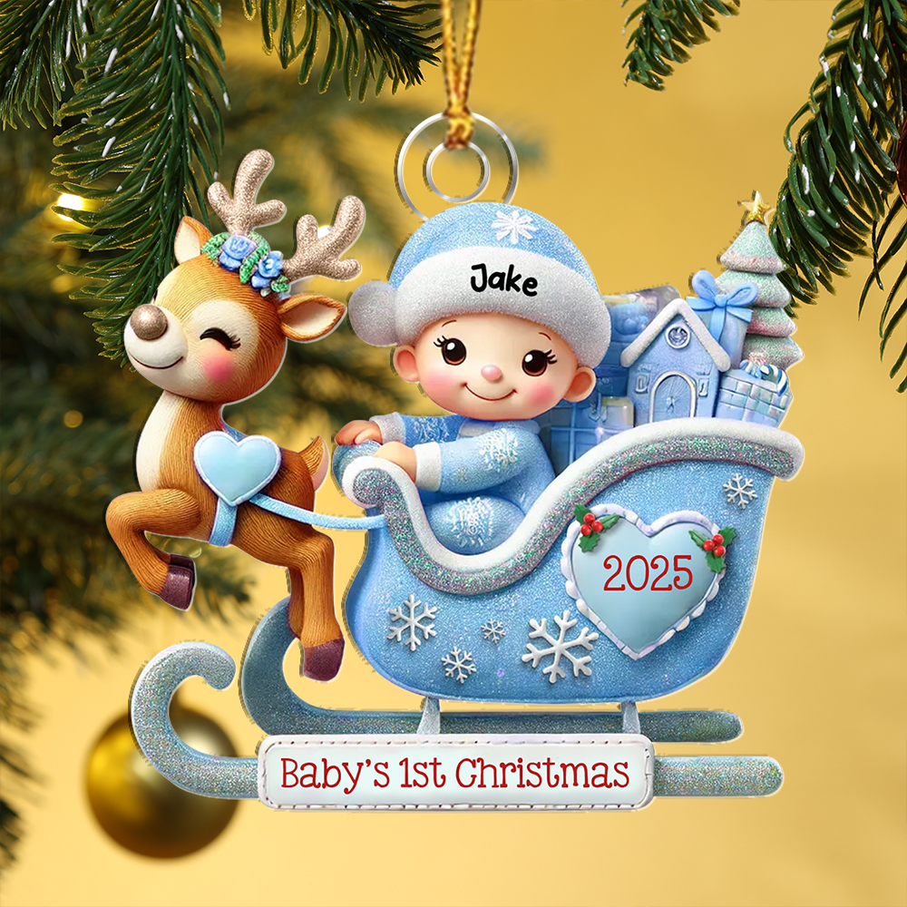 Personalized Baby's 1st Christmas Sleigh Ornament