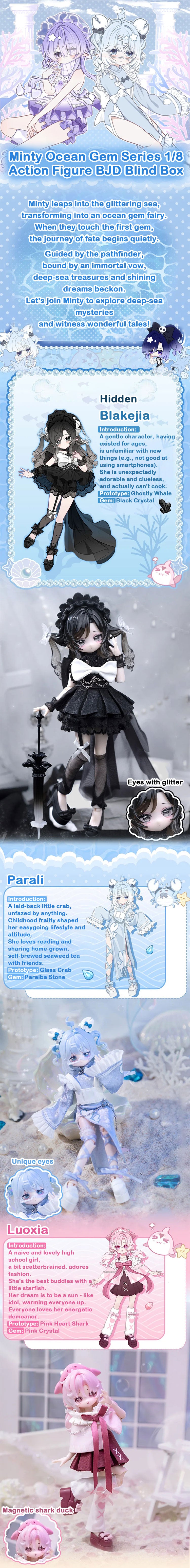 Minty Ocean Gem Series 1/8 Action Figure BJD Blind Box – KikaGoods