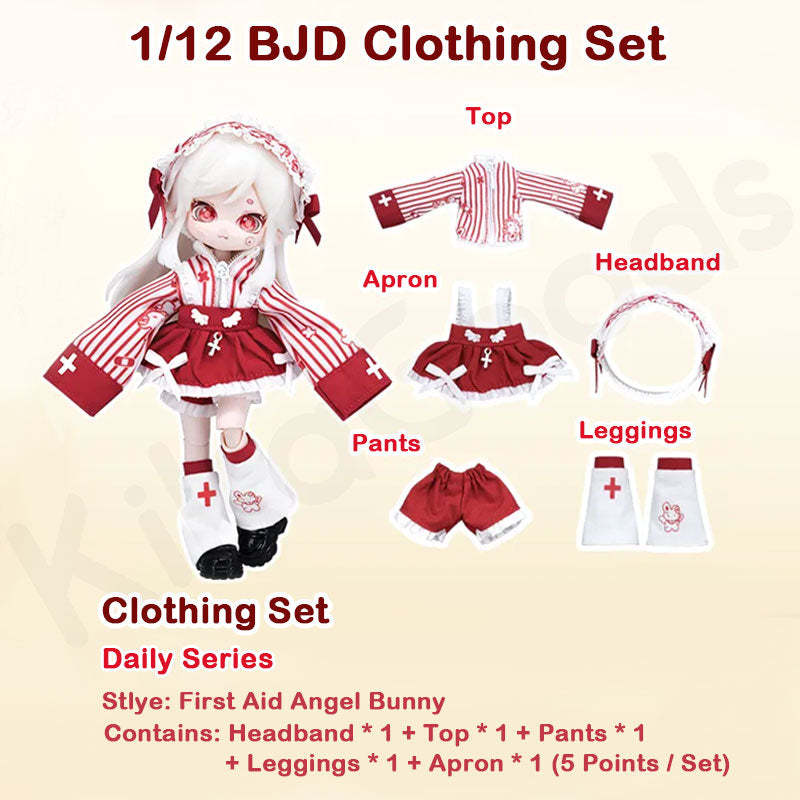 Daily Series First Aid Angel Bunny 1/12 BJD Clothing Set