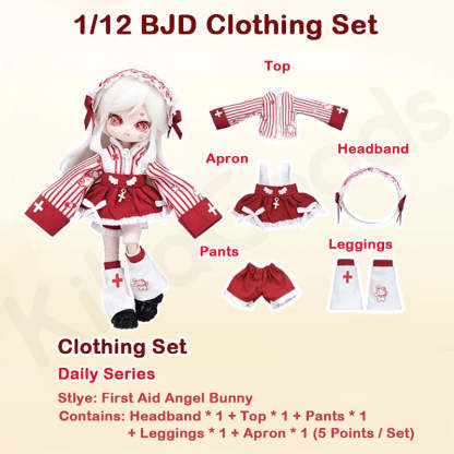 Daily Series First Aid Angel Bunny 1/12 BJD Clothing Set