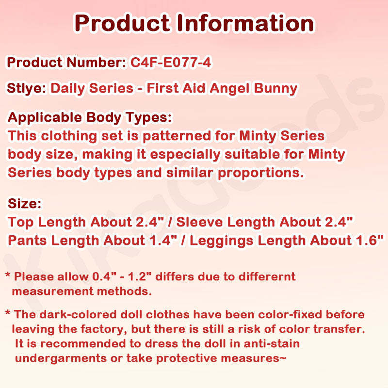 Daily Series First Aid Angel Bunny 1/12 BJD Clothing Set