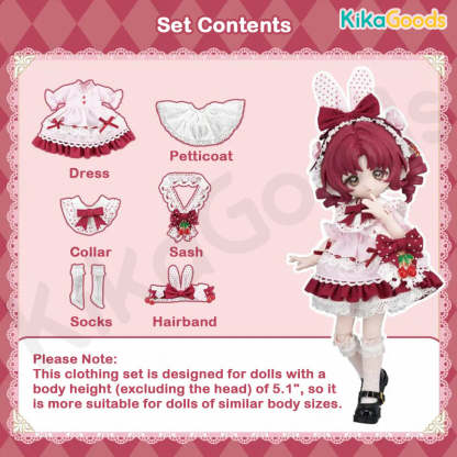 Dessert Series Cherry Pie 1/12 BJD Clothing Set
