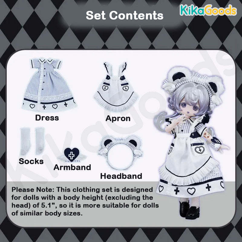 Daily Series Bear Cross Knot 1/12 BJD Clothing Set