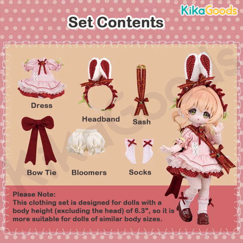 Daily Series Bunny Berry 1/6 BJD Clothing Set