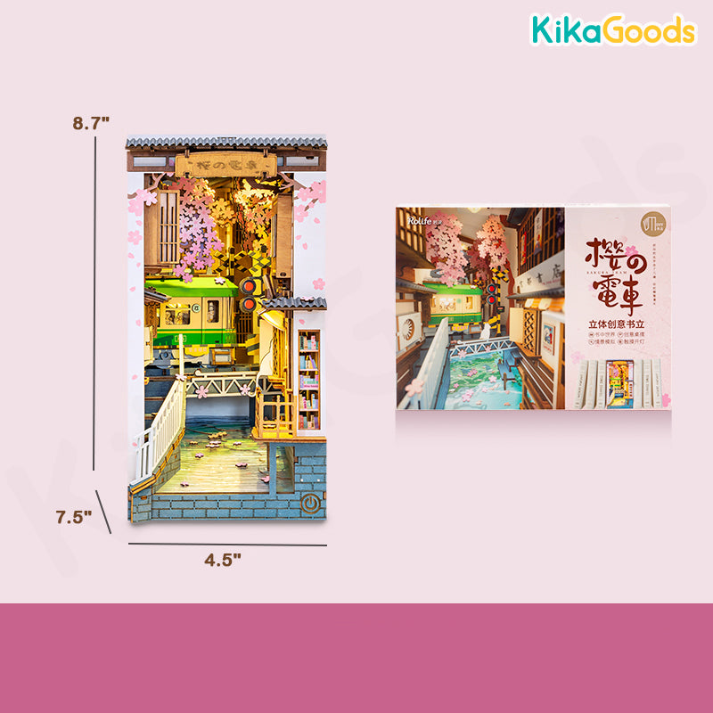 Rolife Book Nook Shelf Insert - Sakura Densya – KikaGoods Wholesale