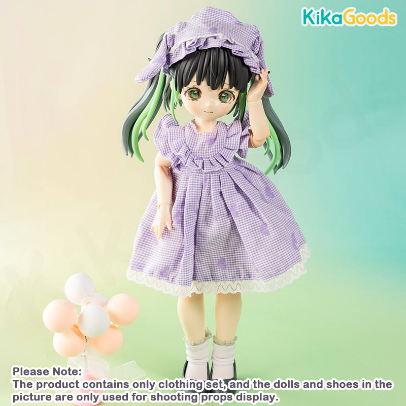 LuckyDoll Lolita Doki Purple Plaid Series 1/6 Points BJD Clothing