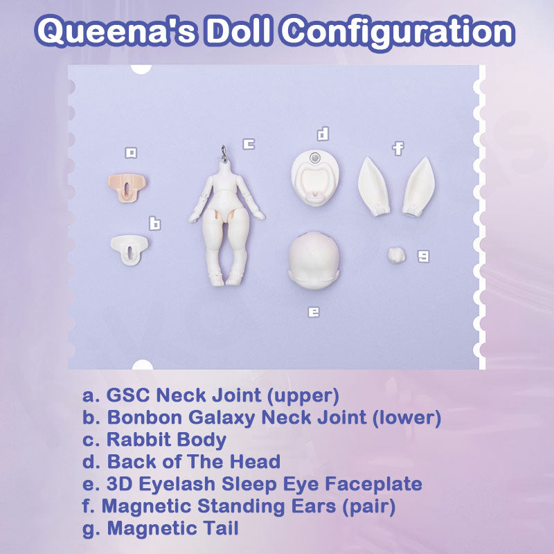 Bonbon Galaxy 1/12 BJD Bunny Body Queena / Philly Full Set Figure