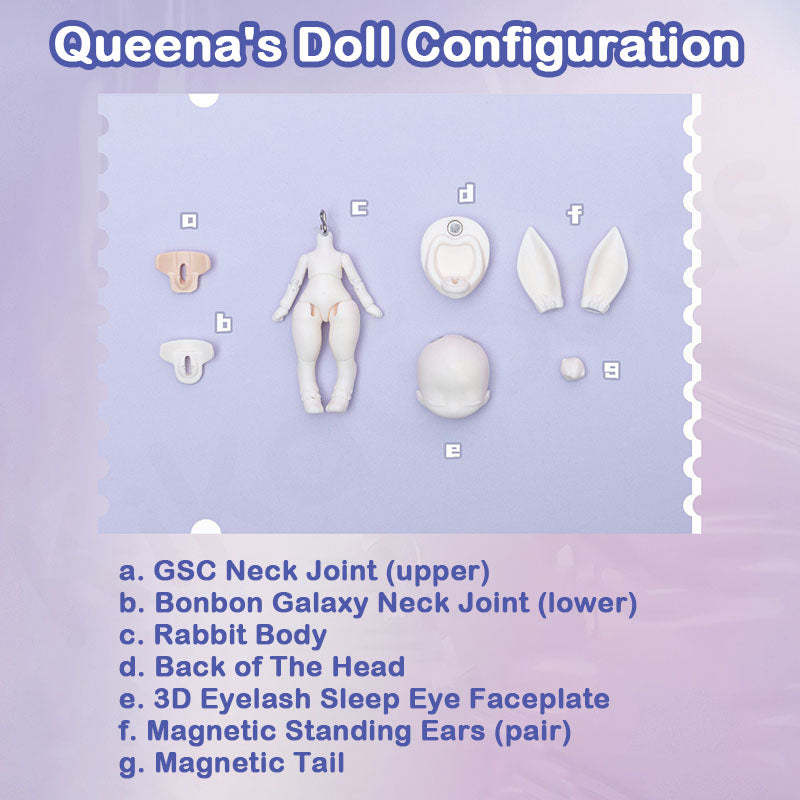 Bonbon Galaxy 1/12 BJD Bunny Body Queena / Philly Full Set Figure