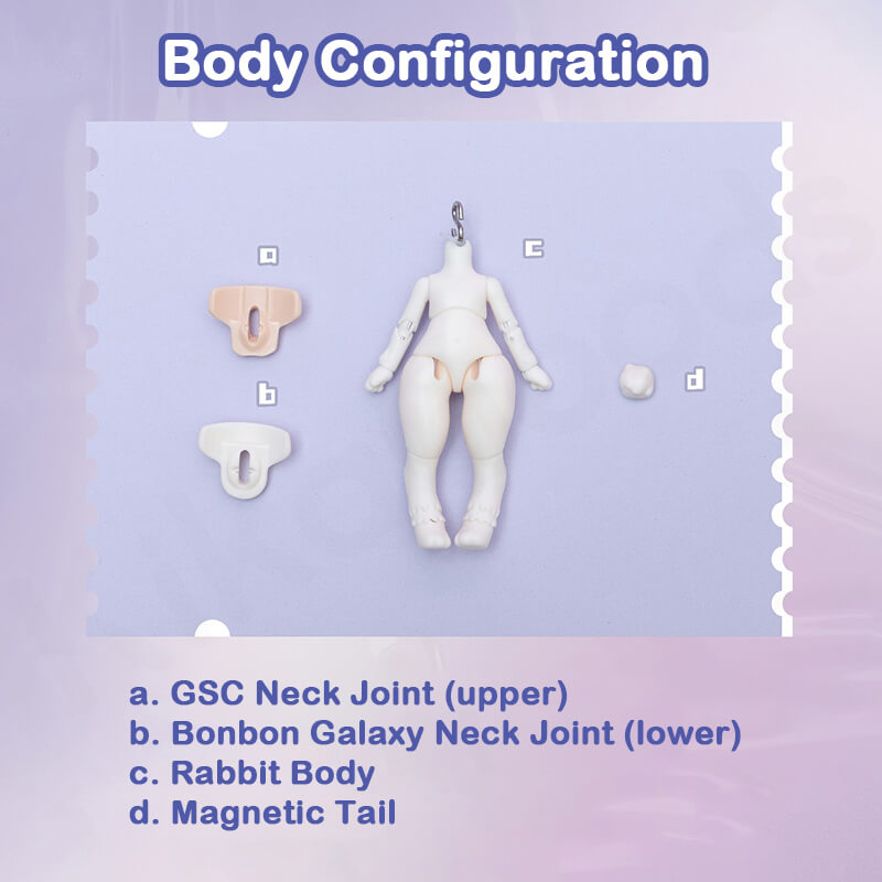 Bonbon Galaxy 1/12 BJD Bunny Body Queena / Philly Full Set Figure