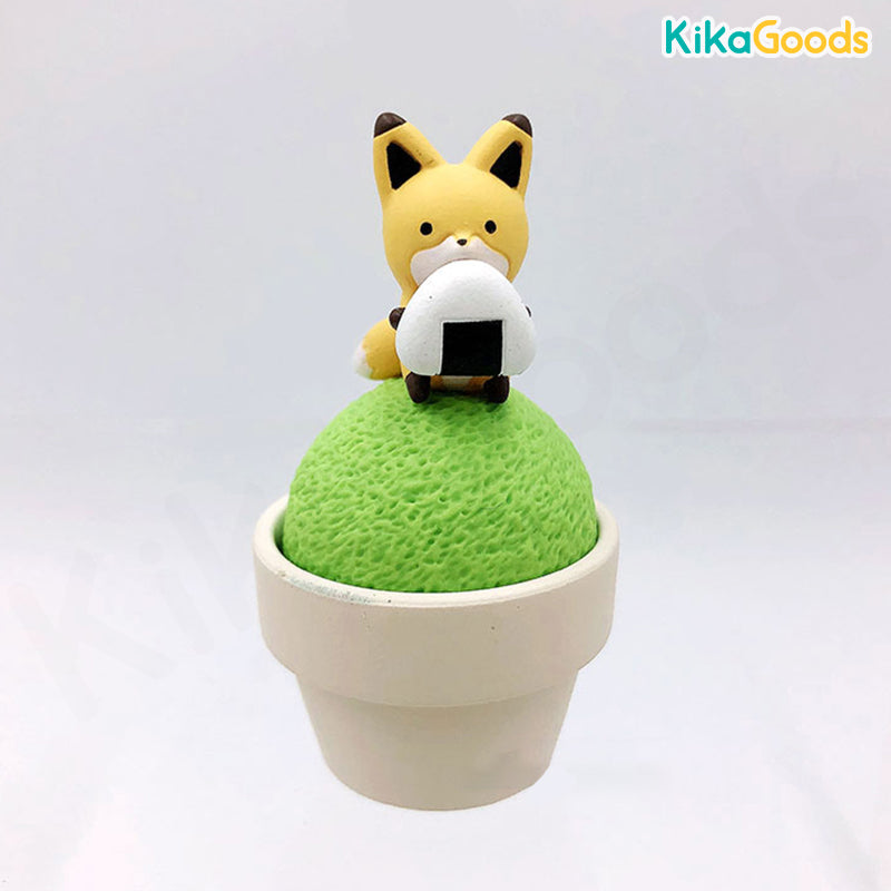 KITAN CLUB Little Fox and Little Raccoon Mini Potted Plant Gacha