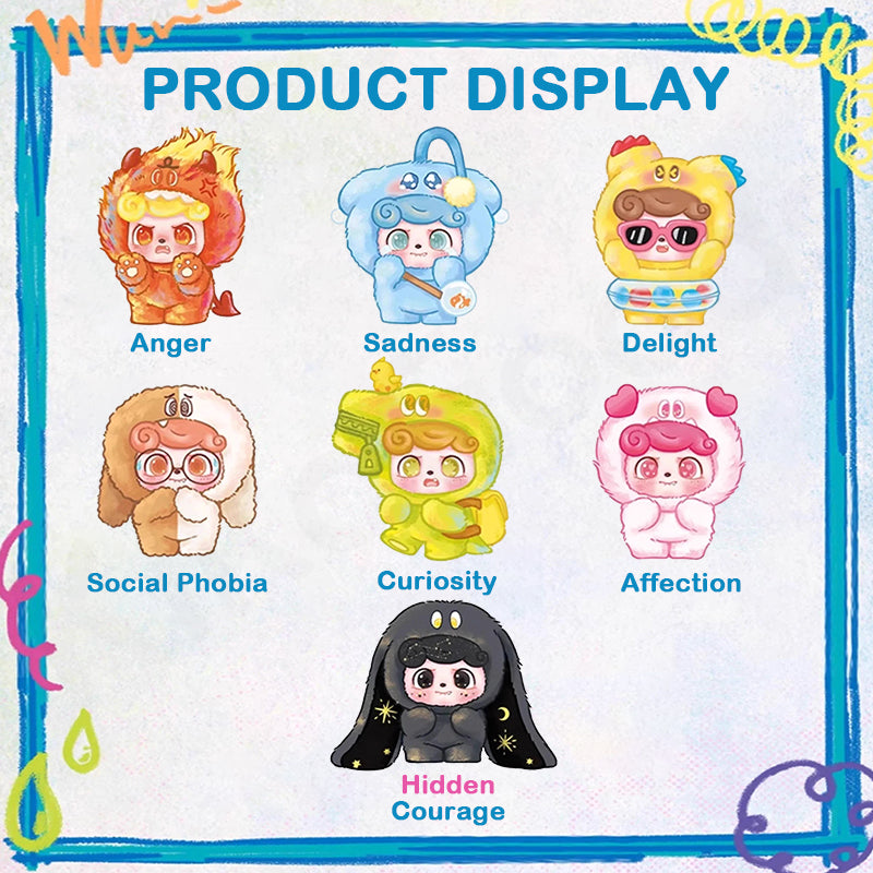 Q.Kid Emotional Hairy Monsters Series Plush Blind Box