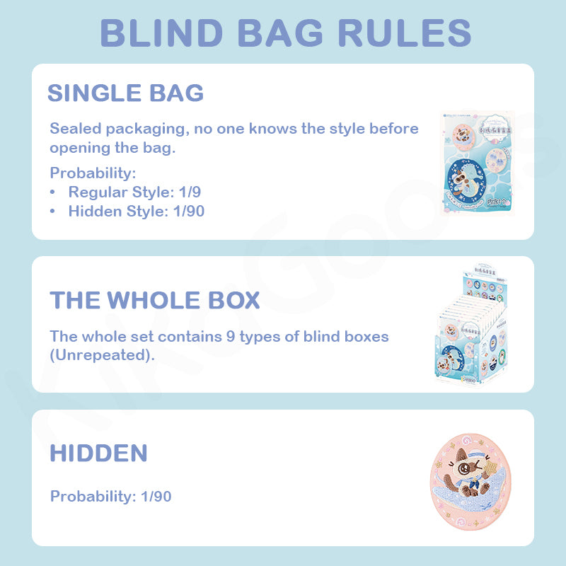 Nobeko Azukisan Oceanic Series Embroidered Badge Blind Bag