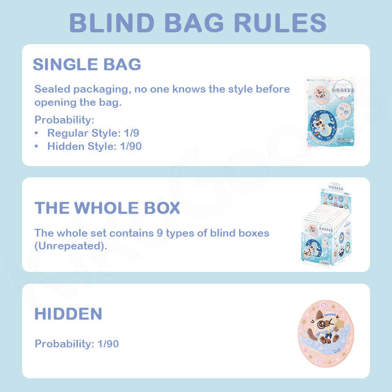 Nobeko Azukisan Oceanic Series Embroidered Badge Blind Bag