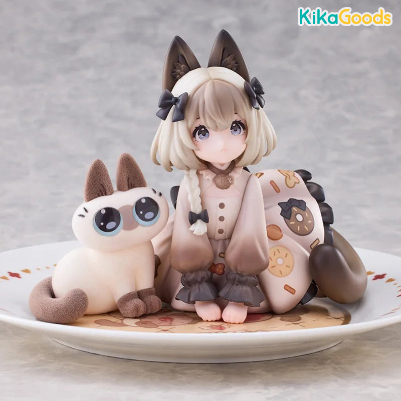 DLC Series Tea Time Cats × Nobeko Azukisan Siamese Cat Figure