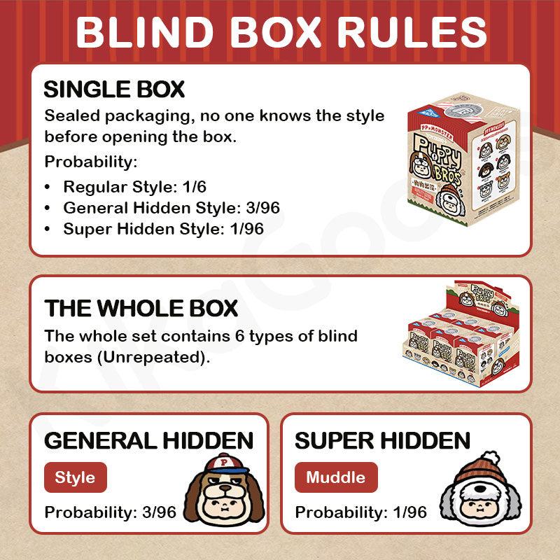 PP x MONSTER Puppy Bros Series PVC Plush Keychain Blind Box