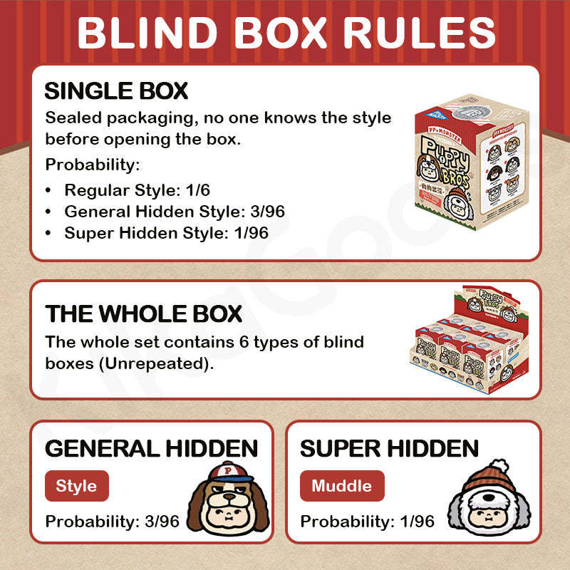 PP x MONSTER Puppy Bros Series PVC Plush Keychain Blind Box