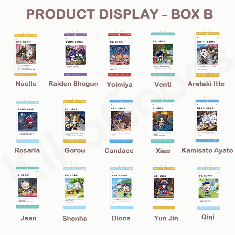 Genshin Impact Happy Birthday Series Acrylic Pendant - Box B