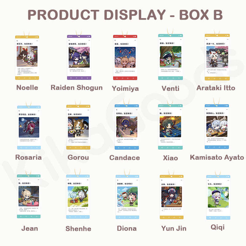 Genshin Impact Happy Birthday Series Acrylic Pendant - Box B