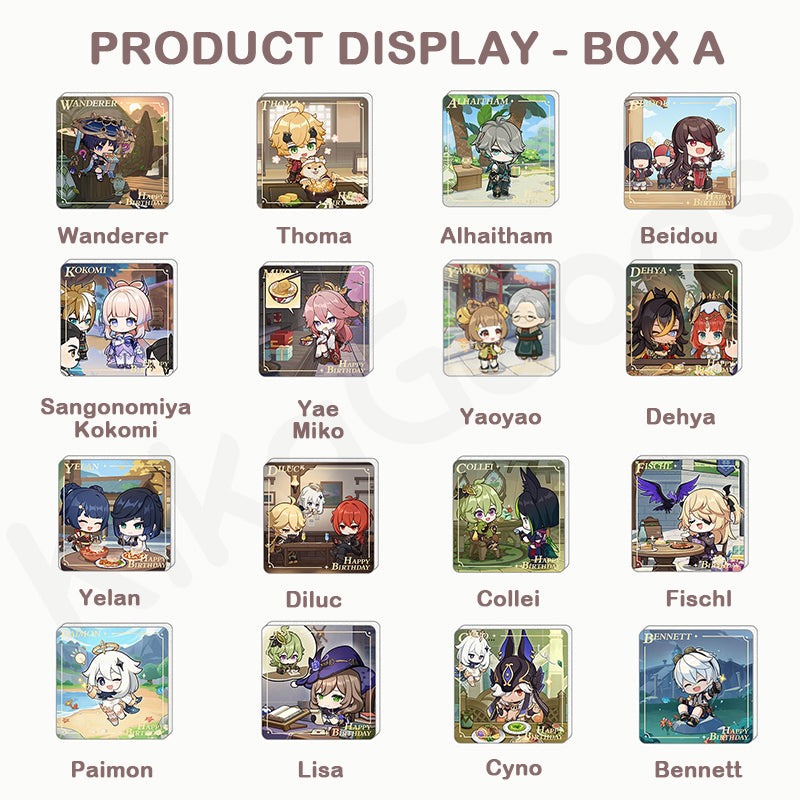 Genshin Impact Happy Birthday Series Acrylic Fridge Magnet - Box A