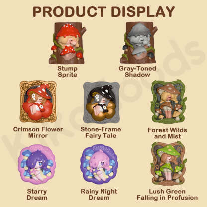 Moogutong Little Mushroom Girl Series Relief-Carved Refrigerator Magnet Blind Box【Shipped in Mar./Apr. 2026】