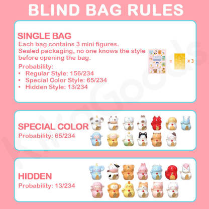 Mini Cute Bean Chinese Zodiac Wealth-Attracting Series Blind Bag【Shipped in Mar./Apr. 2026】