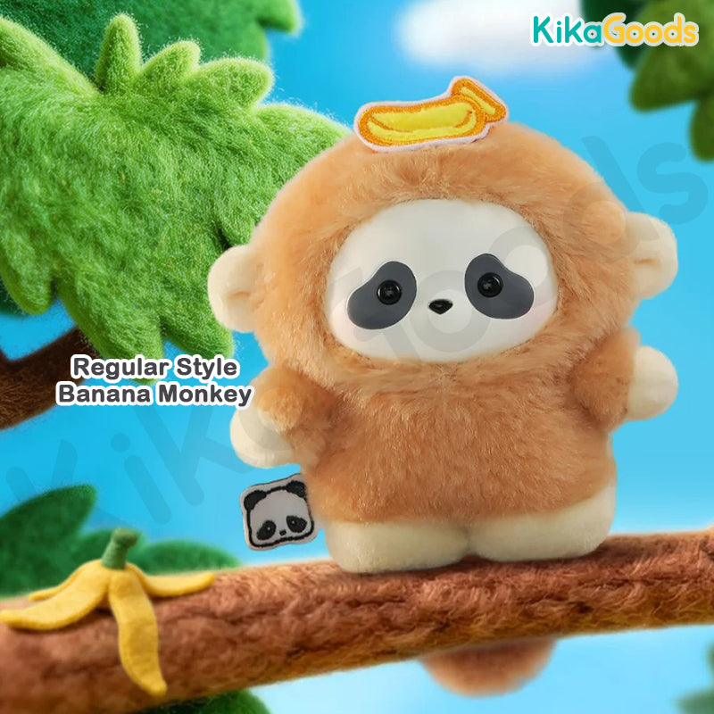 Panda Roll The Zoo in Hands Series Plush Keychain Blind Box