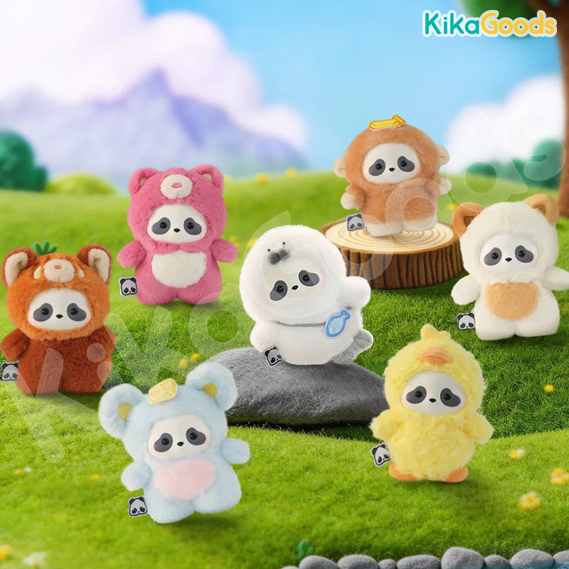 Panda Roll The Zoo in Hands Series Plush Keychain Blind Box