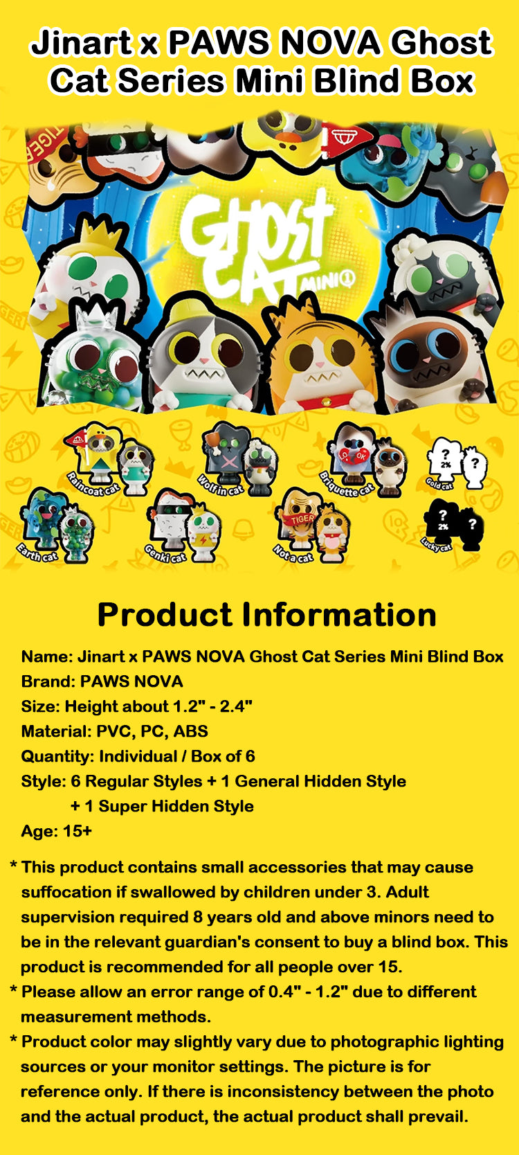 Jinart x PAWS NOVA Ghost Cat Series Mini Blind Box – KikaGoods