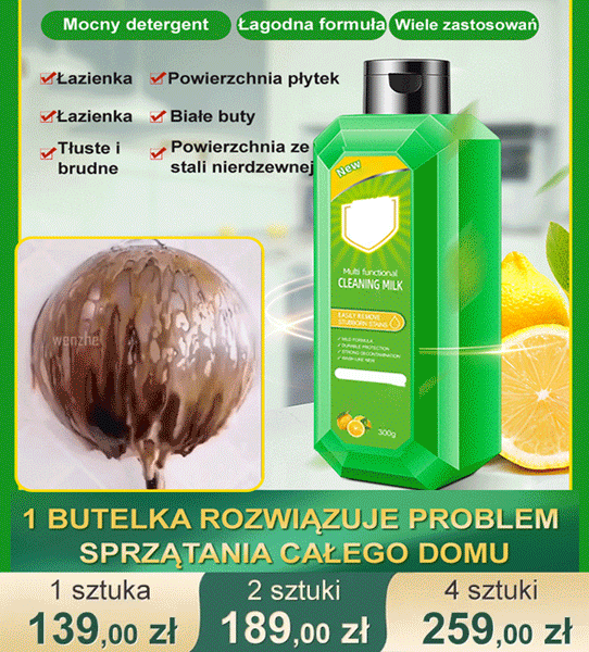 Wielofunkcyjny środek czyszczący, łagodny i niepodrażniający