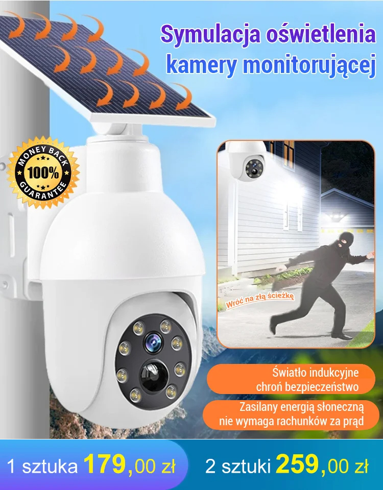 Lampa uliczna z symulowaną kamerą monitoringu